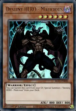 Destiny HERO - Malicious - Ultra Rare 1st Edition BLC1-EN030 - NM - YuGiOh - Image 1