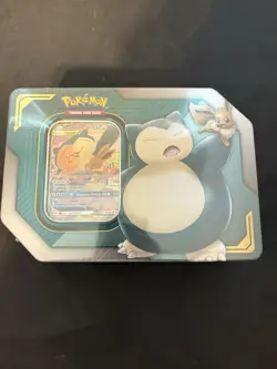 Pokemon TCG Tag Team Sealed Tin Eevee Snorlax GX Promo - Image 1