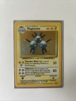 Magneton Base Set Unlimited Holo Rare Card 9/102 WOTC Vintage Pokemon TCG - Image 1