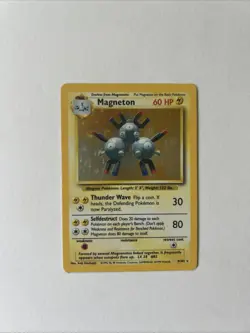 Magneton Base Set Unlimited Holo Rare Card 9/102 WOTC Vintage Pokemon TCG - Image 2