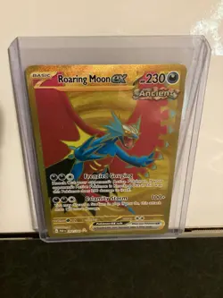 Pokemon Card TCG - Roaring Moon ex 262/182 Hyper Rare Gold Paradox Rift NM - Image 1