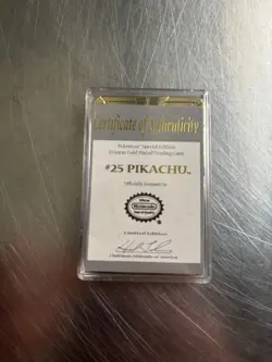 Pokemon Pikachu Gold Plated Card 23K Burger King 1999 Limited Edition. - Image 2