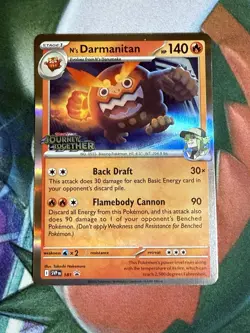 N's Darmanitan SVP 181 Journey Together Prerelease Stamped Pokemon Promo Card - Image 1