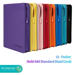 12-Pocket Zip Trading Card Binder | Holds 480 Standard Sized Cards by Mintkeeper - Image 1