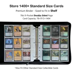 Trading Card Binder, 9 Pocket Fit 1404 Cards - Metal D-Ring Card Holder with ... - Image 2
