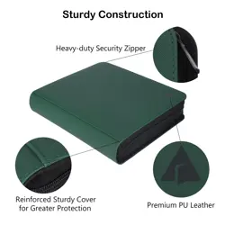 Trading Card Binder, 9 Pocket Fit 1404 Cards - Metal D-Ring Card Holder with ... - Image 5