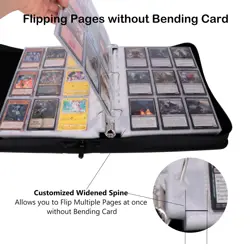 Trading Card Binder, 9 Pocket Fit 1404 Cards - Metal D-Ring Card Holder with ... - Image 4