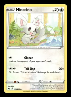 Pokemon TCG: Sword & Shield Base Set Trading Card - Minccino - 145/202 - Image 1