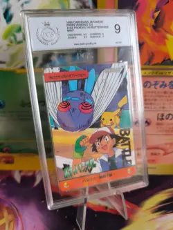 Pokemon Card 184 Butterfree Pikachu Carddass Vending Anime Japanese PSA / PGS 9 - Image 1