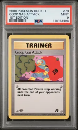 2000 POKEMON ROCKET 1ST EDITION #78 GOOP GAS ATTACK PSA 9 - Image 1