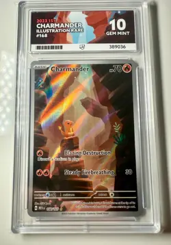 Pokemon TCG Charmander 168/165 S&V 151 English Ace Grading 10 GEM MINT - Image 5