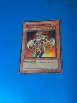 YUGIOH Super Rare Elemental Hero Heat PP02-EN007 PLAYED - Image 1