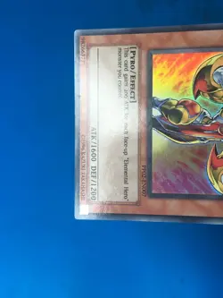YUGIOH Super Rare Elemental Hero Heat PP02-EN007 PLAYED - Image 4