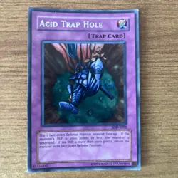 YUGIOH Secret Rare Acid Trap Hole SDD-E002 PLAYED - Image 1