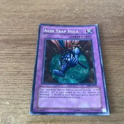 YUGIOH Secret Rare Acid Trap Hole SDD-E002 PLAYED - Image 2