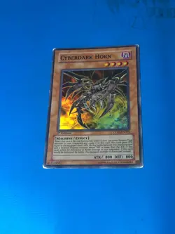 YUGIOH Super Rare Cyberdark Horn CDIP-EN001 1st Edition PLAYED - Image 1