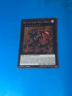 YUGIOH Gold Rare Red-Eyes Flare Metal Dragon PGL3-EN078 1st Edition PLAYED - Image 1