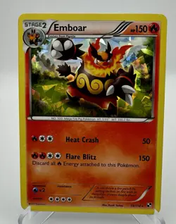 Emboar 19/114 Black & White Cracked Ice Holo Pokemon card - Image 1