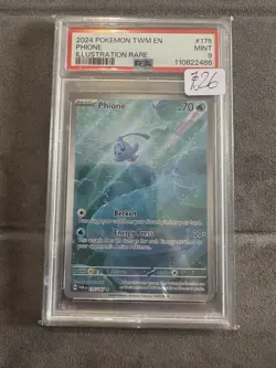 PHIONE 175/167 PSA 9 Illustration Rare Graded Pokemon Card Twilight Masquerade - Image 1