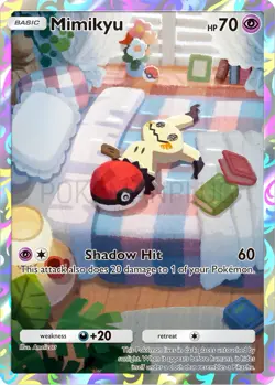 700 Follower Special Mimikyu Pokemon Pocket Non Holo Card EX GX ACG custom - Image 1