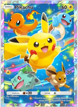 700 Follower Special Pikachu Pocket Non Holo Pokemon Card EX GX ACG - Image 1