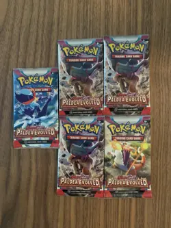 5 Packs Of Pokemon Trading Card Game Scarlet and Violet Booster Paldea Evolved - Image 1