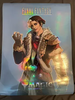 MAGIC THE GATHERING FINAL FANTASY FOIL PROMO POSTER Emet Selch MTG 18"x24" - Image 2