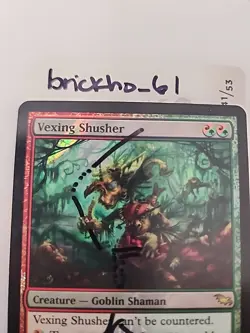 Signed Altered MTG Vexing Shusher Shadowmoor Promo (222) Cyril Van Der Haegen - Image 3
