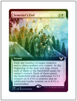 1x Semester's End, Extended Art Foil, Strixhaven, Magic MTG NM - Image 1