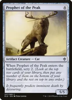 Prophet of the Peak 227 ELD MTG Cat Artifact Titus Lunter 2019 Scry Colorless EN - Image 1