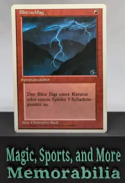 MTG Lightning Bolt German Text 4th Edition Common Magic The Gathering LP - Image 1