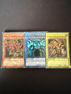 Egyptian God Card Set Obelisk Slifer Ra - YGLD ENG01 ENG02 ENG03 - NM - YuGiOh - Image 1