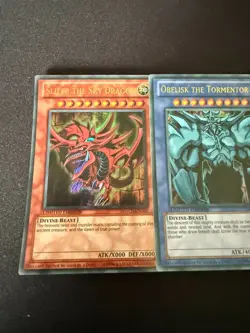 Egyptian God Card Set Obelisk Slifer Ra - YGLD ENG01 ENG02 ENG03 - NM - YuGiOh - Image 2