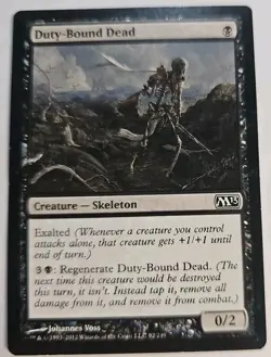 MTG Magic The Gathering Card Duty-Bound Dead Creature Skeleton Black M13 - Image 1