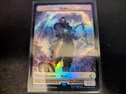 MTG Magic the Gathering FOIL Frog / Hero 0008 Token FIN! - Image 2