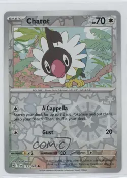 Chatot Reverse Foil Pokemon SV05: Temporal Forces #132 ow4 - Image 1