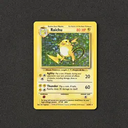 1999 Pokemon Unlimited Raichu 14/102 Holo MP - Image 1