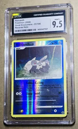 Pokemon 2008 Great Encounters Relicanth 51/106 Reverse Holo CGC 9.5 - Image 2