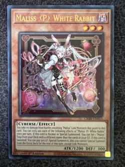 Yugioh Maliss P White Rabbit CRBR-EN015 Ultra Rare 1st Edition Near Mint - Image 1