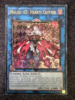 Yugioh Maliss Q Hearts Crypter CRBR-EN020 Ultra Rare 1st Edition NM - Image 1