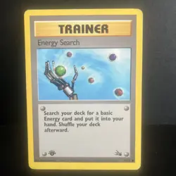 Pokemon TCG Energy Search Fossil 59/62 Regular 1st Edition Common Trainer Card - Image 1