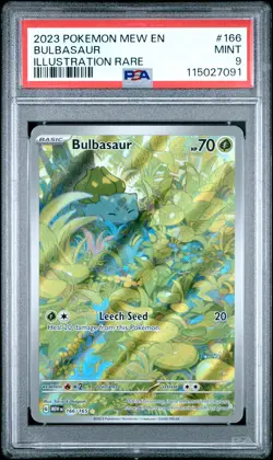 2023 POKEMON MEW EN-151 ILLUSTRATION RARE #166 BULBASAUR PSA 9 - Image 1