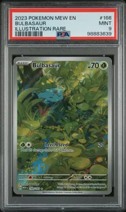 2023 POKEMON MEW EN-151 ILLUSTRATION RARE #166 BULBASAUR PSA 9 - Image 1