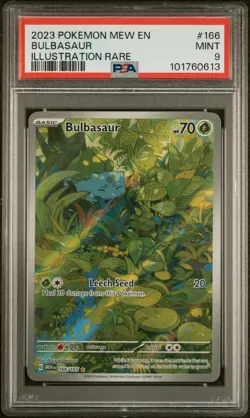 2023 POKEMON MEW EN-151 ILLUSTRATION RARE #166 BULBASAUR PSA 9 - Image 1