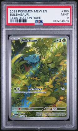 2023 POKEMON MEW EN-151 ILLUSTRATION RARE #166 BULBASAUR PSA 9 - Image 1