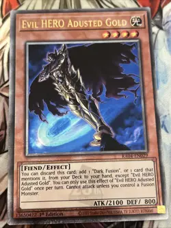 YUGIOH EVIL HERO ADUSTED GOLD QUARTER CENTURY SECRET RARE NM - Image 1