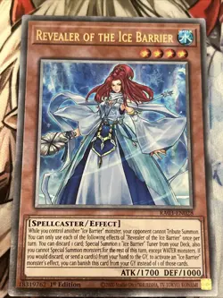 YUGIOH REVEALER OF THE ICE BARRIER QUARTER CENTURY SECRET RARE RA03-EN028 NM - Image 1