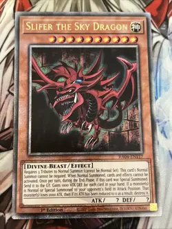 YUGIOH SLIFER THE SKY DRAGON QUARTER CENTURY SECRET RARE RA04-EN117 NM - Image 1