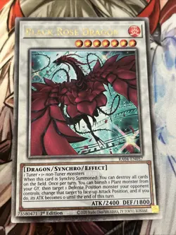 YUGIOH BLACK ROSE DRAGON QUARTER CENTURY RARE RA04-EN057 NM - Image 1