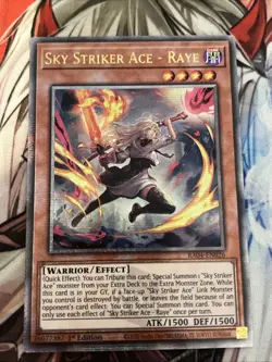 YUGIOH SKY STRIKER ACE RAYE QUARTER CENTURY RARE ALT ART RA04-EN026 NM - Image 1